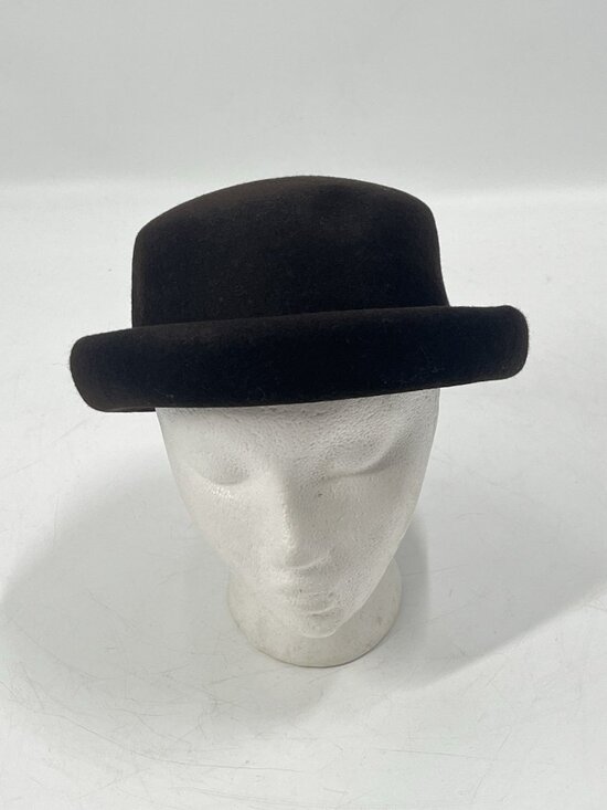Vtg Amanda Smith Made in Italy Brown Wool Felt Bowler Cloche Hat main image 6